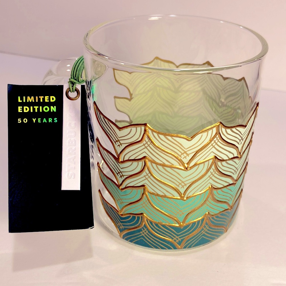 RARE STARBUCKS SIREN TAIL GLASS MUG